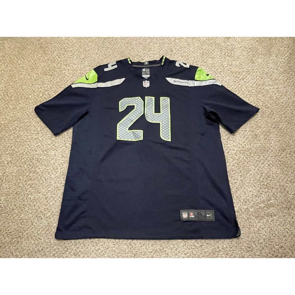 Nike On Field MARSHAWN LYNCH #24 Seattle Seahawks Stitched Jersey Men’s XL